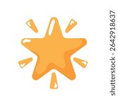 Shining orange star icon. Vector illustration