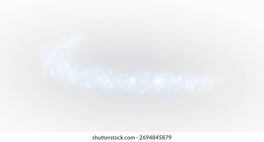 Shining particle trail with sparkling dust and glistering flow.