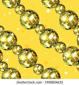 Shining pattern of gold beads. Sparkling background. Disco balls 

