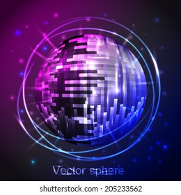 Shining planet. Vector abstract background. Illustration can be used as wallpaper for web design, cards, banners