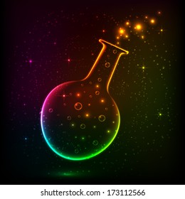 Shining rainbow bottle with magic lights