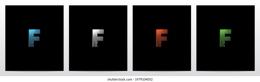 Shining Rays On Letter Logo Design F