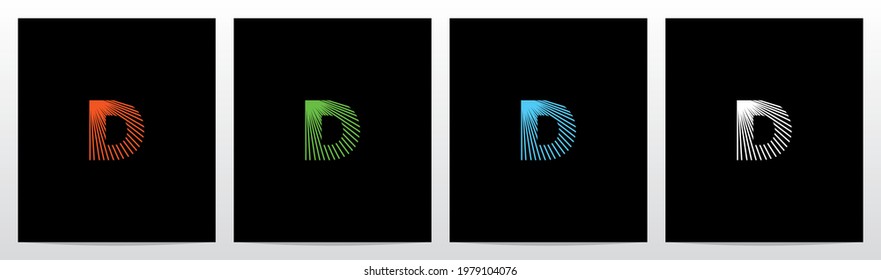 Shining Rays On Letter Logo Design D