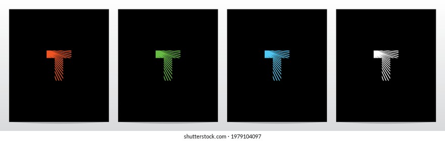 Shining Rays On Letter Logo Design T