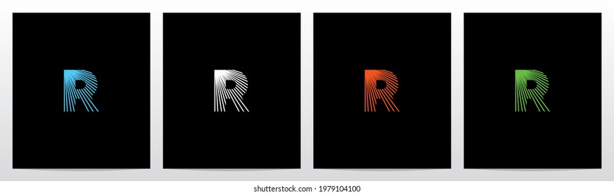 Shining Rays On Letter Logo Design R