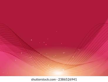 Shining red abstract wave background