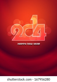shining red color background for new year 2014. vector illustration