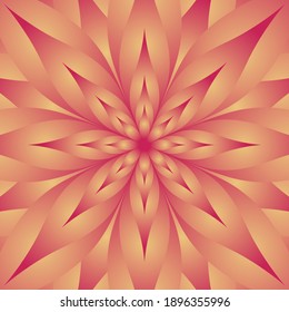 Shining red flower for your background. Cartoon style. Vector illustration.