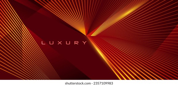 Shining Red Golden geometric shape represents luxury brand's futuristic vision. Modern, geometric design with a touch of shine for a premium brand. Elegant and sophisticated shape for a luxury brand