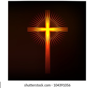 Shining religious cross.Vector