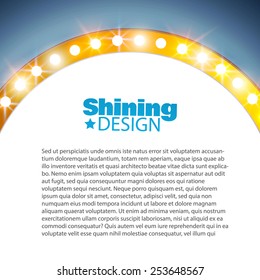 Shining retro circle banner. Vector illustration
