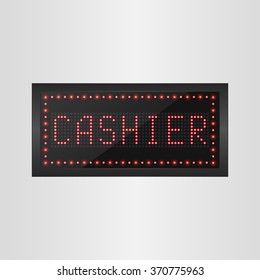 Shining Retro LED Light Banner Cashier Sign.vector