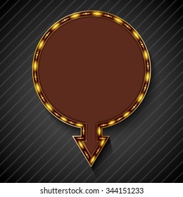 Shining retro light banner on black background.vector