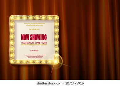 Shining retro light banner. Vector illustration EPS 10