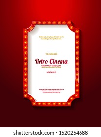 Shining retro light banner. Vector illustration EPS 10