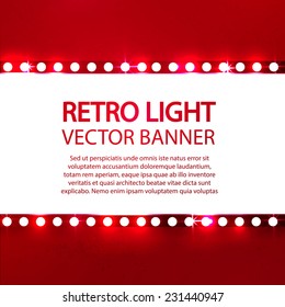 Shining retro light banner. Vector illustration