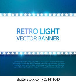 Shining retro light banner. Vector illustration