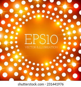 Shining retro light banner. Vector illustration