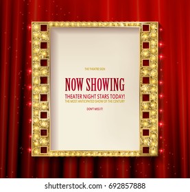 Shining retro light banner. Vector illustration