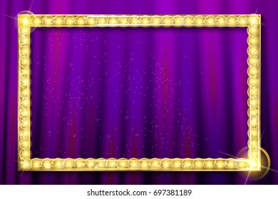 Shining retro light banner. Vector illustration