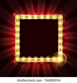 Shining retro light banner. Vector illustration EPS 10