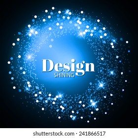 Shining retro light circle banner. Vector illustration