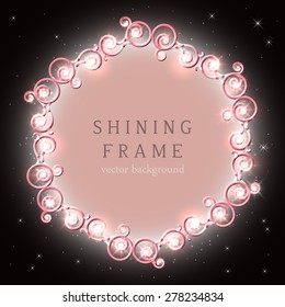 Shining retro light circle banner. Vector illustration