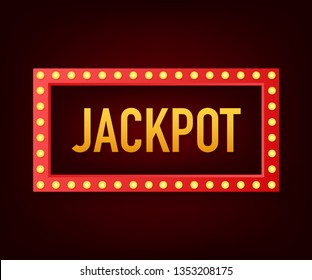 Shining retro sign Jackpot banner. Vintage style banner. Vector stock illustration.
