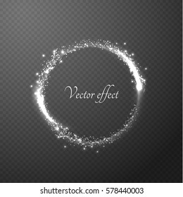 Shining ring on checkered layer vector effect background.