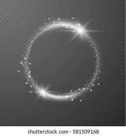 Shining ring on checkered layer vector effect background.