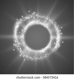 Shining ring on checkered layer vector effect background.