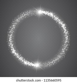 Shining ring with sparkling stardust. Vector illustration