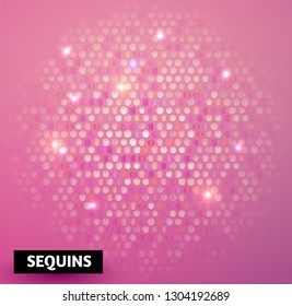 Shining Sequins Abstract Background. Glittering Texture. Glamour Design. Vector ilustration