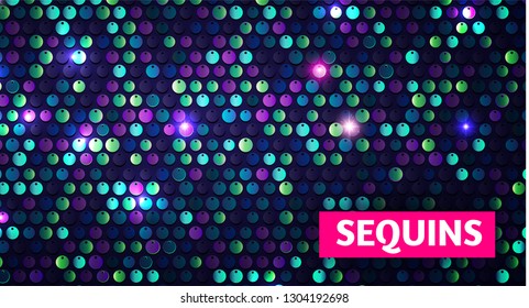 Shining Sequins Abstract Background. Glittering Texture. Glamour Design. Vector ilustration