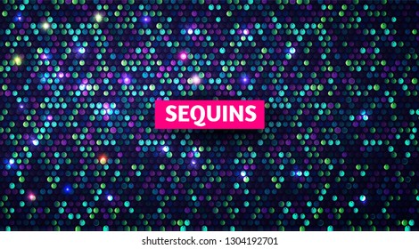 Shining Sequins Abstract Background. Glittering Texture. Glamour Design. Vector ilustration