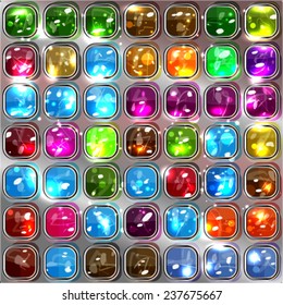 Shining set of the icy drop of the buttons. Vector