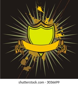 Shining shield on a grunge background. Check my portfolio for more of this exquisite series as well as thousands of other great vector items.