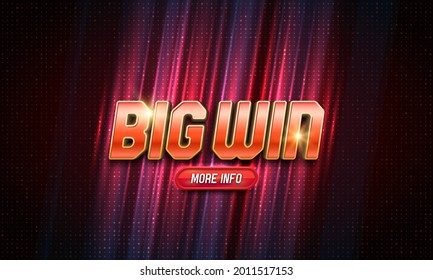 Shining sign Big Win on bright background. Vector illustration.