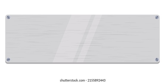 Plantilla de pancarta de plata brillante con textura de metal cepillado en estilo plano.
