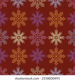 Shining silver snowflakes on a gray background. Winter motifs