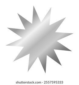 Shining silver star emoji.3d style gray metallic star icon,twinkle social media platform symbol on transparent background. Vector illustration EPS 10