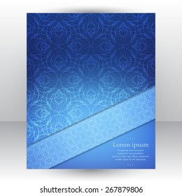 Shining sky blue design template with nice light pattern for your invitation or cover or poster background.
