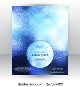 Shining sky blue design template with nice light pattern for your invitation or cover or poster background.