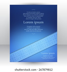 Shining sky blue design template with nice light pattern for your invitation or cover or poster background.