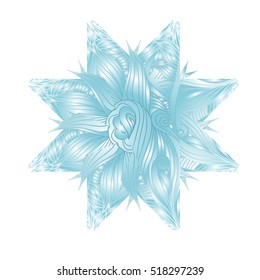 Shining Snowflake. Elegant Christmas Winter Element. Vector illustration