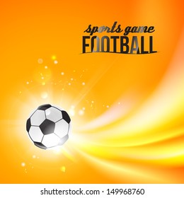 Shining soccerball. Vector illustration.