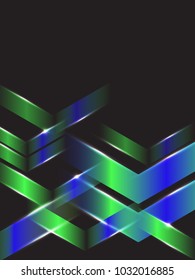 shining sparkle light green and blue gradient geometric shape abstract with black background