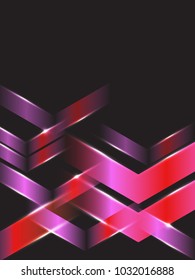 shining sparkle light red and pink gradient geometric shape abstract with black background