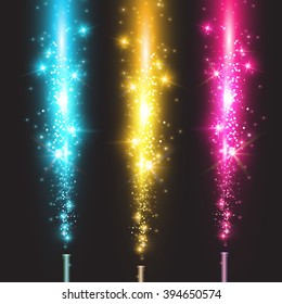 Shining Sparkler Collection. Vector illustration