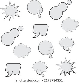 Shining sparkling stars are black Mvector symbols. monochrome flash effect illustrations of blank template in Pop Art style. Raster Comic Text Speech Bubble Halftone Dot Background. Empty Cloud of Com